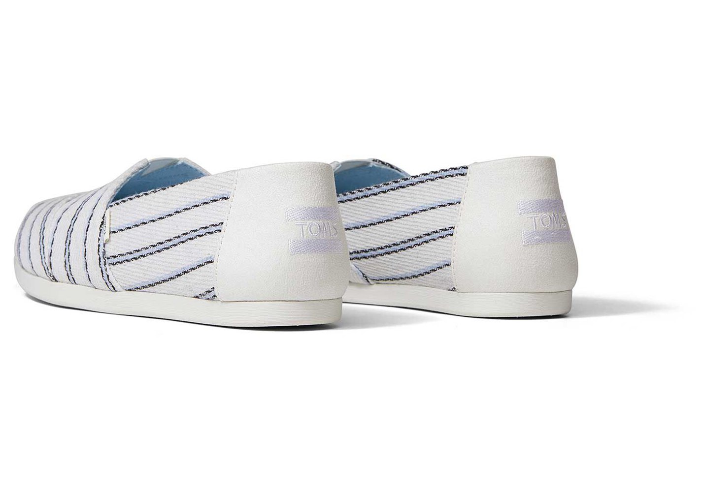 Toms Espadryle Damskie Białe - Alpargata Textured Stripe - 90JBYVTHW